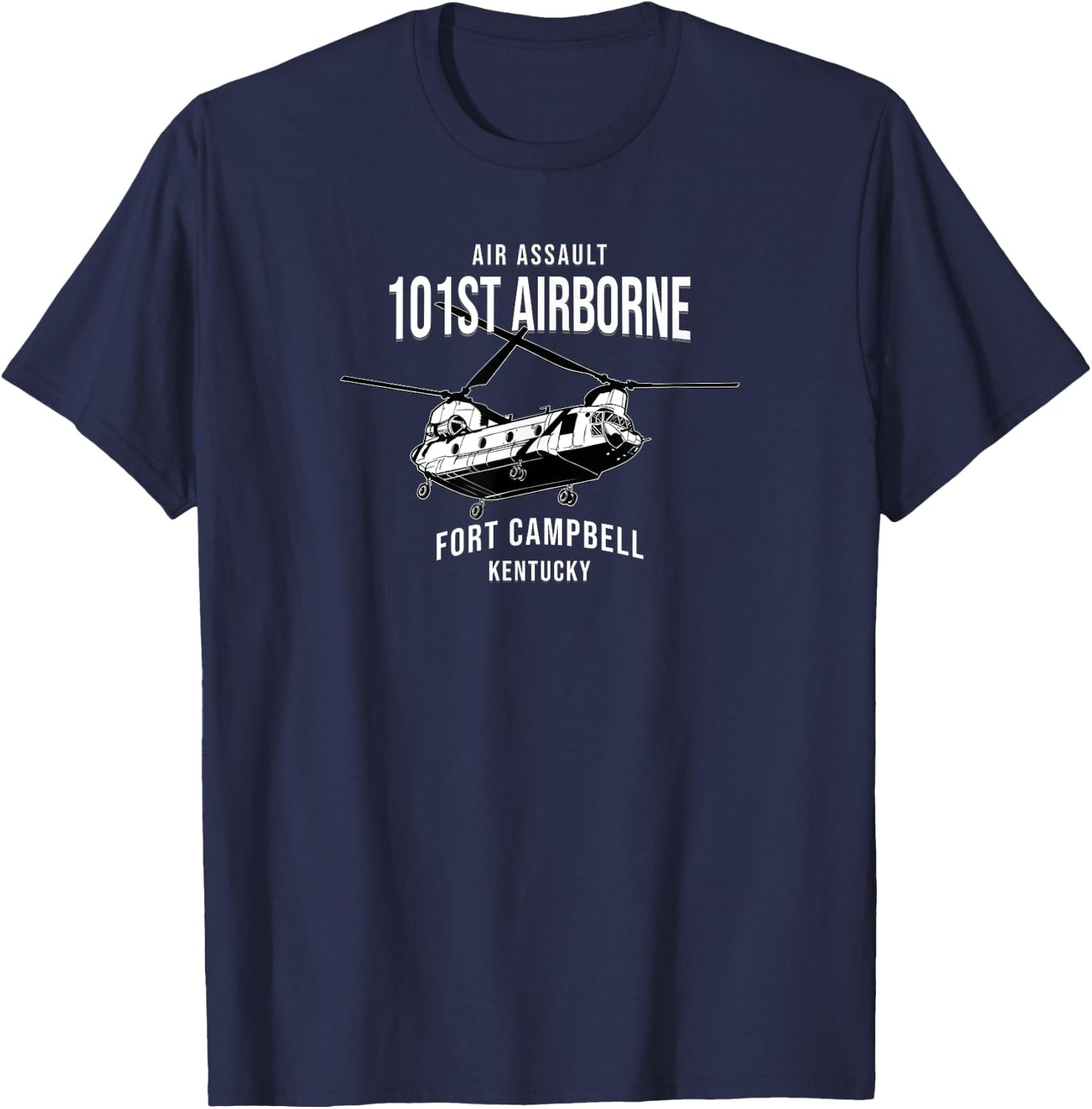 101st Airborne Division Fort Campbell Kentucky Helicopter T-Shirt - T-Shirt | Navy