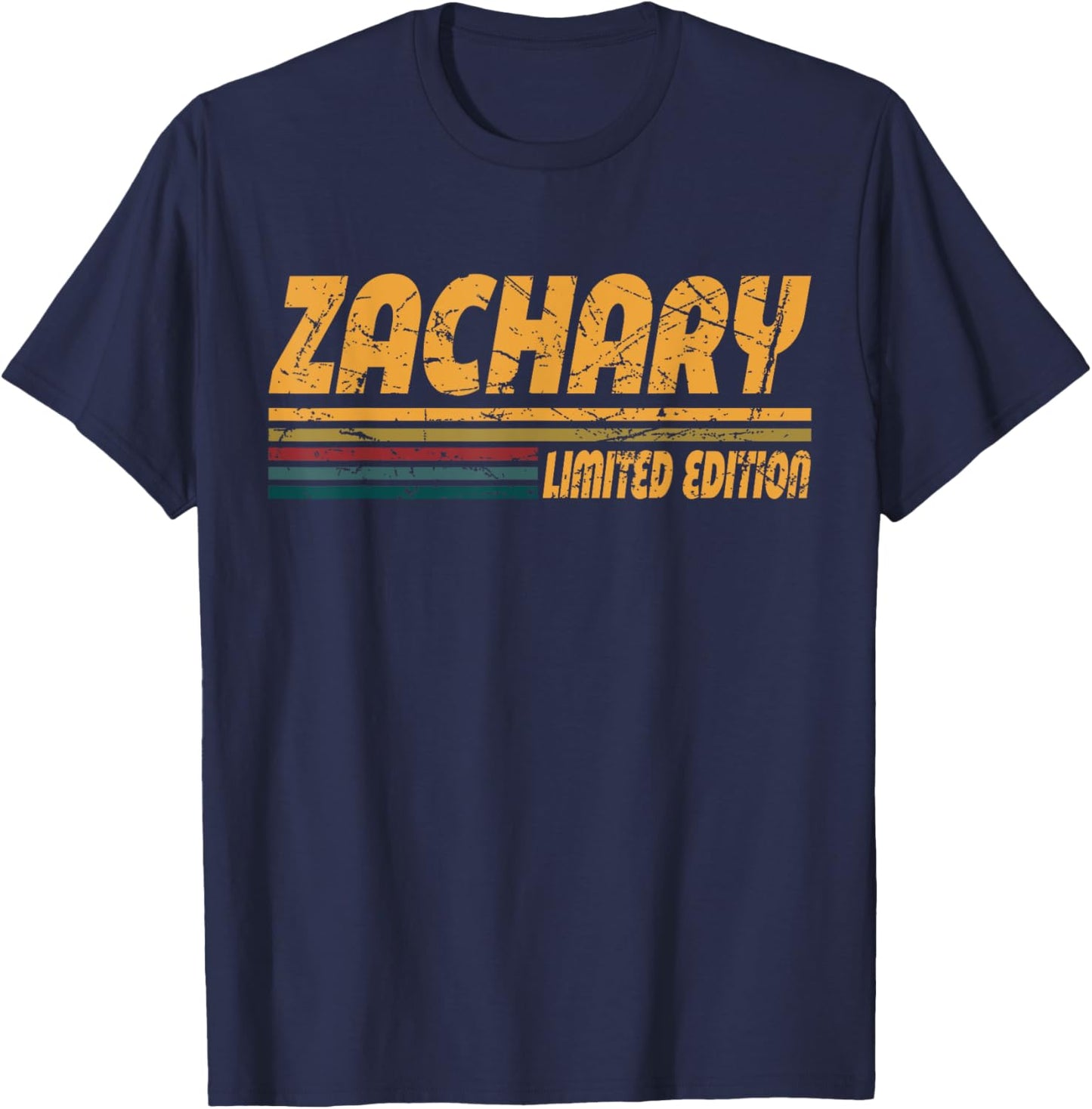 Vintage Zachary First Name Retro Groovy Personal Zachary Men T-Shirt - T-Shirt | Navy