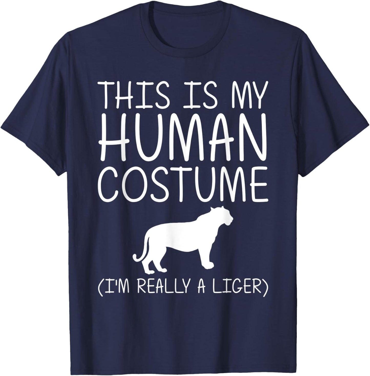 Liger Easy Halloween Human Costume Tigon Animal DIY Gift T-Shirt - T-Shirt | Navy