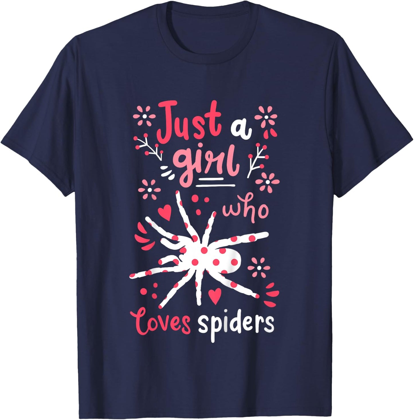Kids Spider Just A Girl Spiders Gift T-Shirt - T-Shirt | Navy