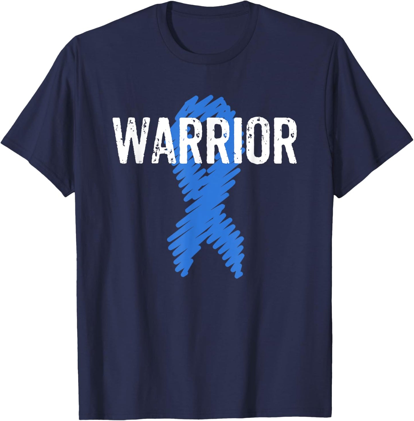 Colon Cancer Warrior Awareness Colonoscopy Blue T-Shirt - T-Shirt | Navy