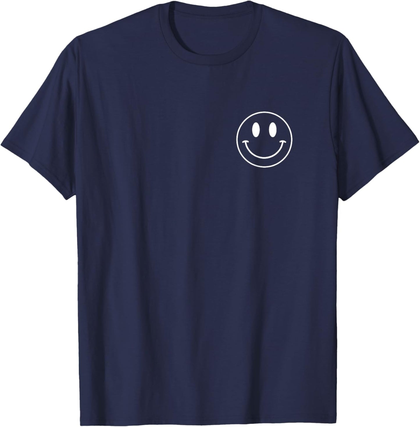 70s 80s Happy Smile Face Shirt Cute Happy Peace Smiling Face T-Shirt - T-Shirt | Navy