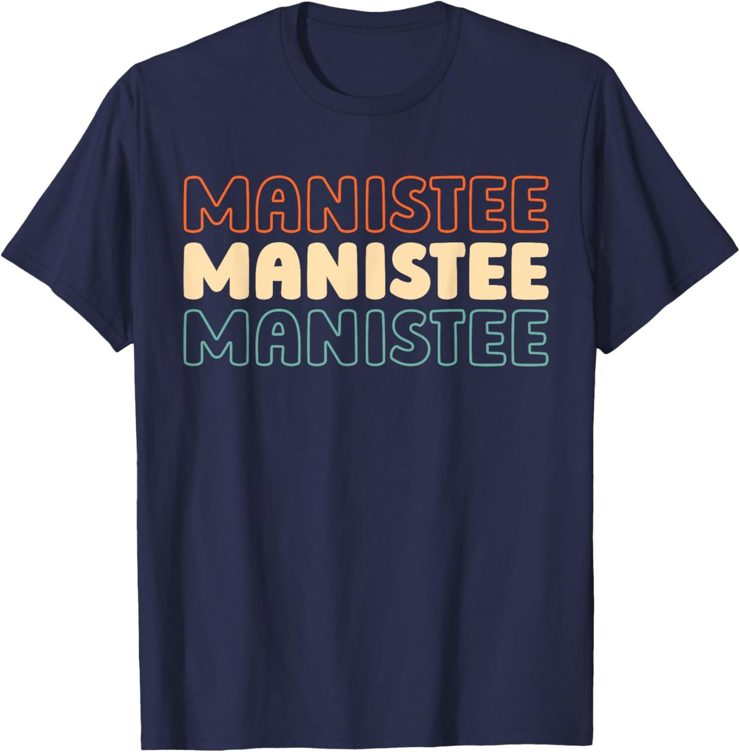 Retro Us American City - Usa Vintage Michigan Manistee T-Shirt - T-Shirt | Navy
