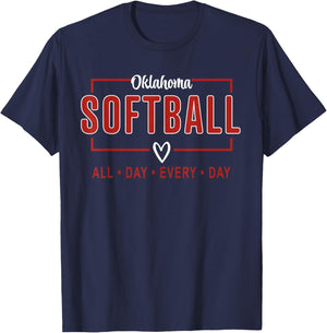 Oklahoma Softball Vintage Kids Team Retro Softball Fan T-Shirt - T-Shirt | Navy