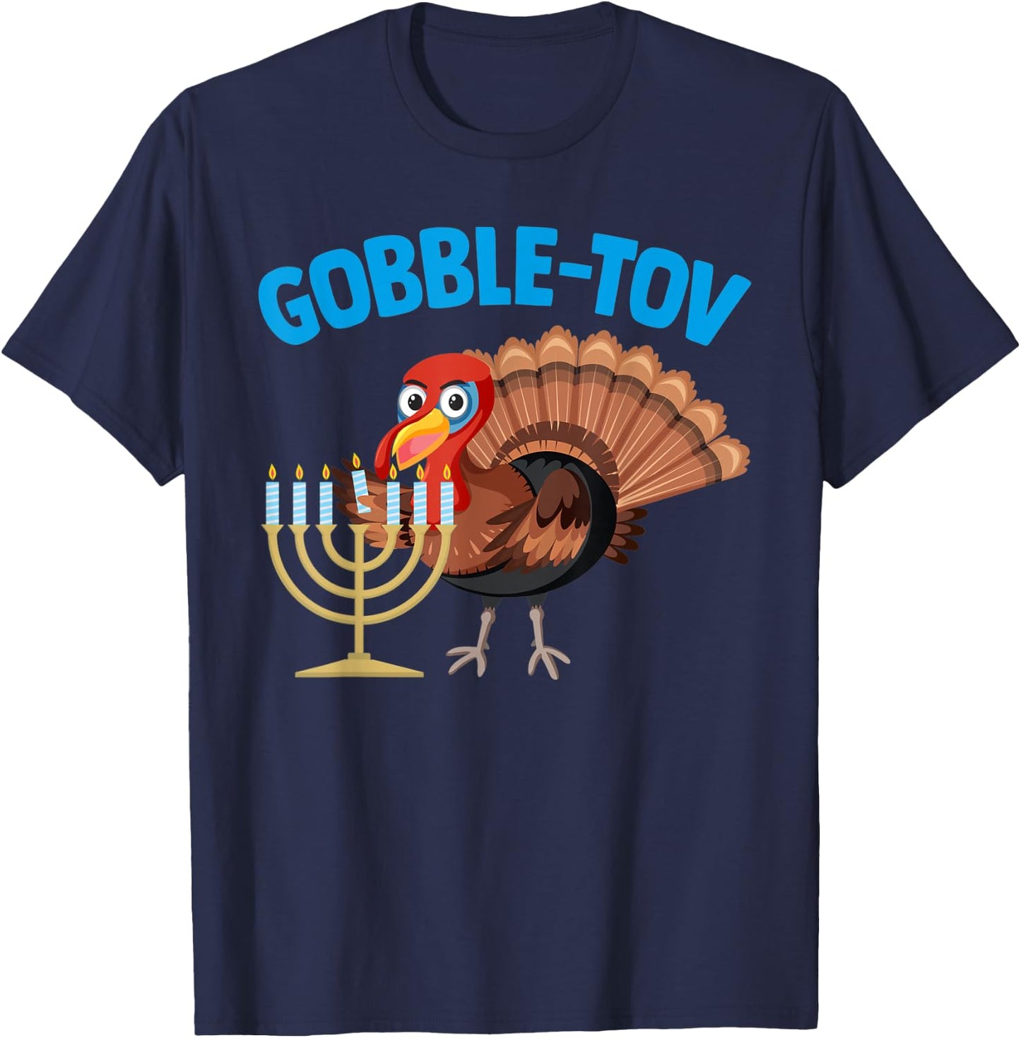 Gobble Tov Hanukkah Thanksgiving Holiday Jewish Jew Fun Gift T-Shirt - T-Shirt | Navy
