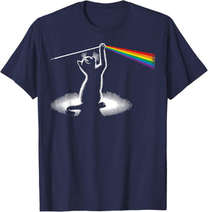 Funny Cat Rock Music Cat Lover Rock Gifts Women Kids T-Shirt - T-Shirt | Navy