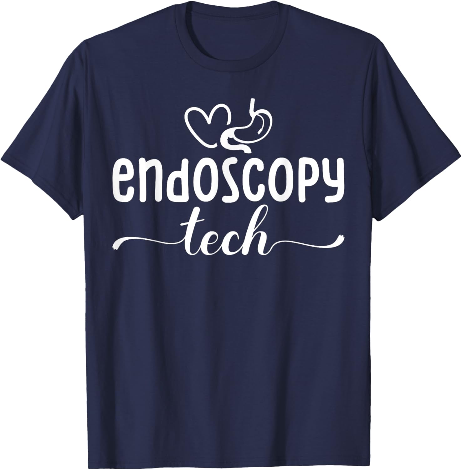 Cute Endoscopy Tech Technician Heart T-Shirt - T-Shirt | Navy