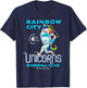 Rainbow City Unicorns Minor League Baseball Team T-Shirt - T-Shirt | Navy