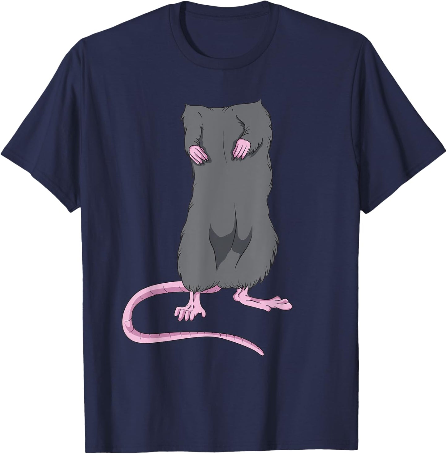 Funny Mouse Headless Halloween Rat Body Easy Costume Outfit T-Shirt - T-Shirt | Navy