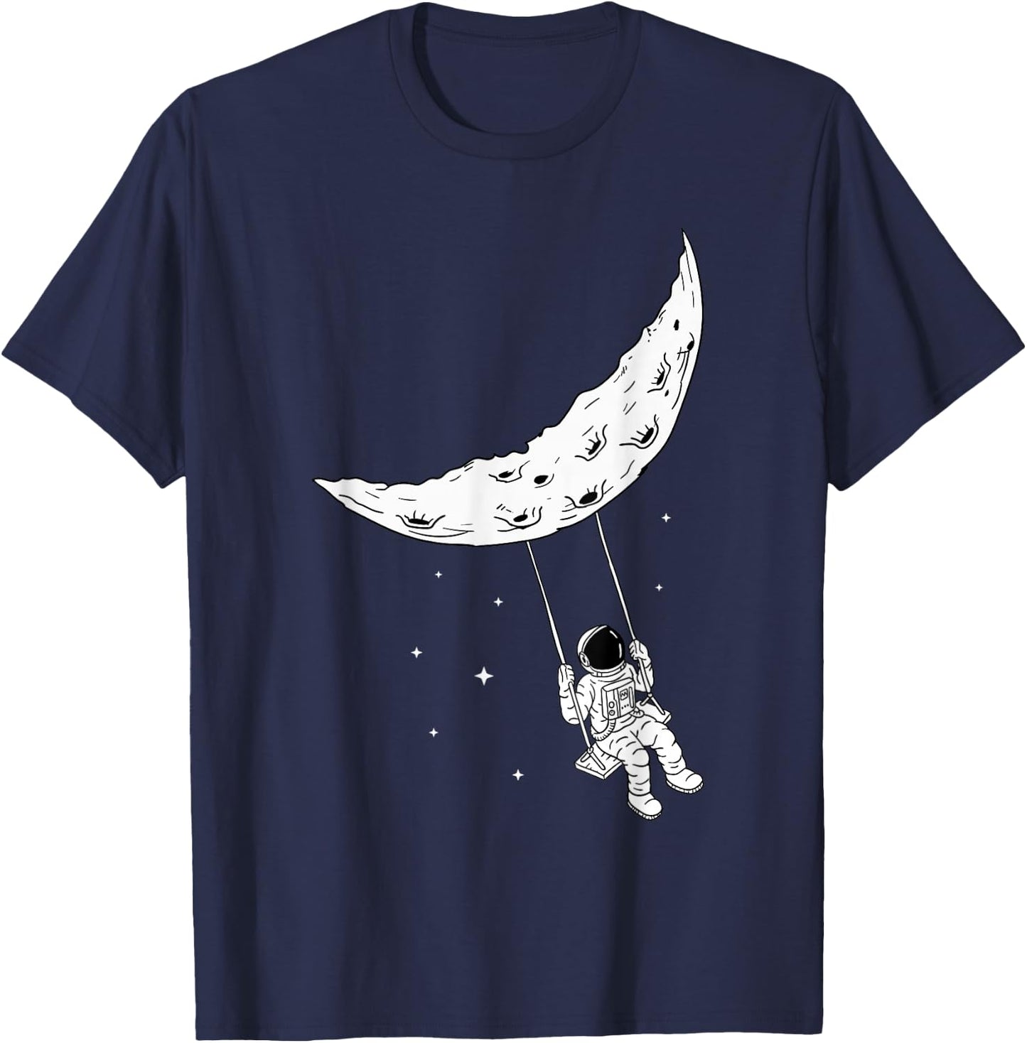 Moon Swing Man On The Moon - Space Astronomy Astronaut T-Shirt - T-Shirt | Navy