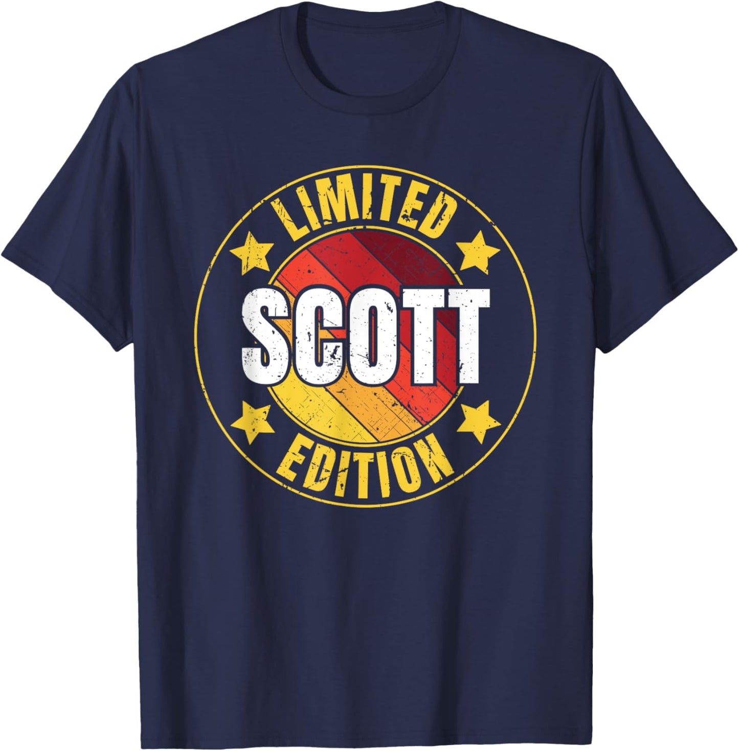 Scott Name Limited Edition Personalized Birthday Retro T-Shirt - T-Shirt | Navy