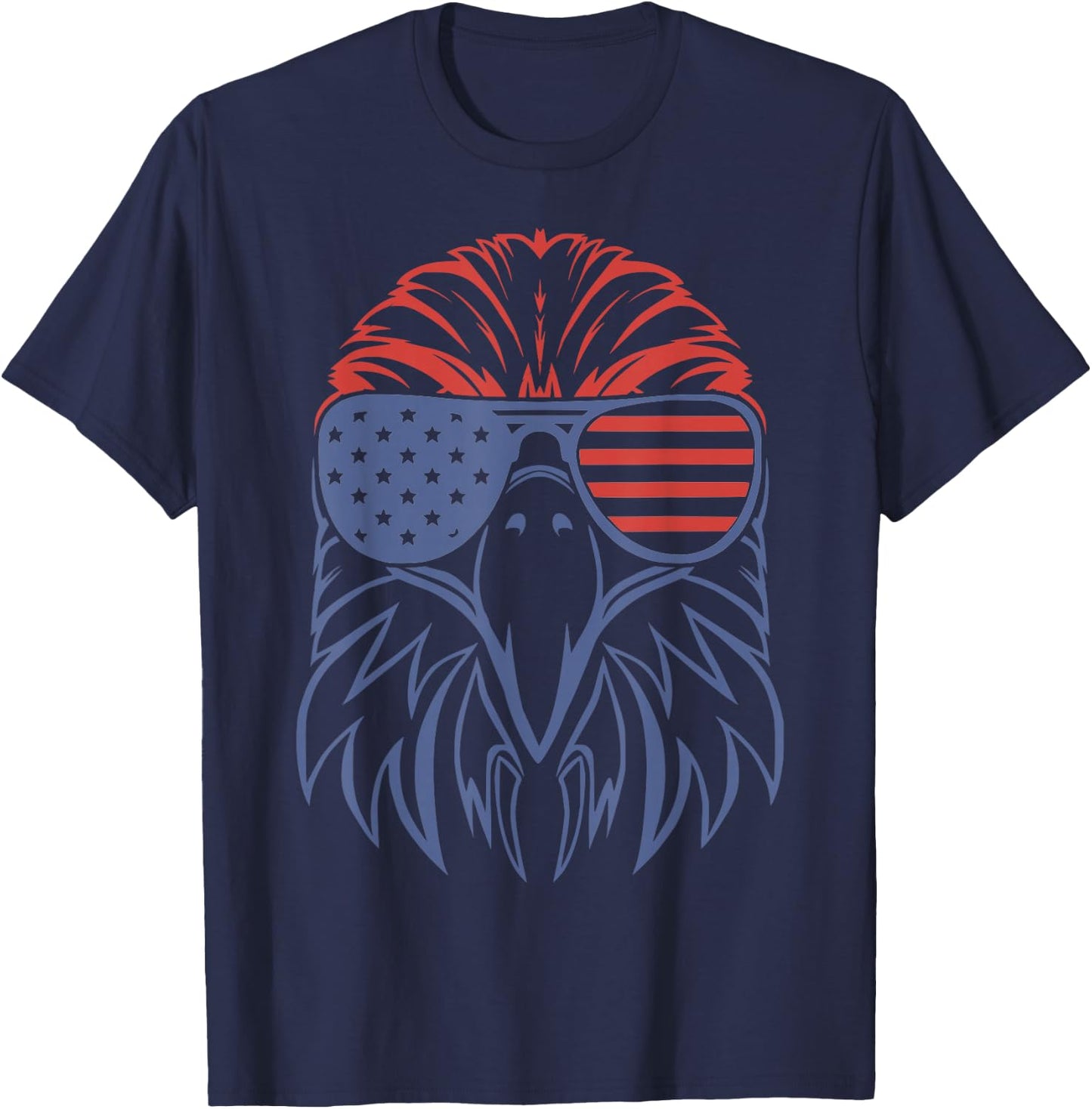 American Bald Eagle USA Flag 4th of July Eagle USA T-Shirt - T-Shirt | Navy