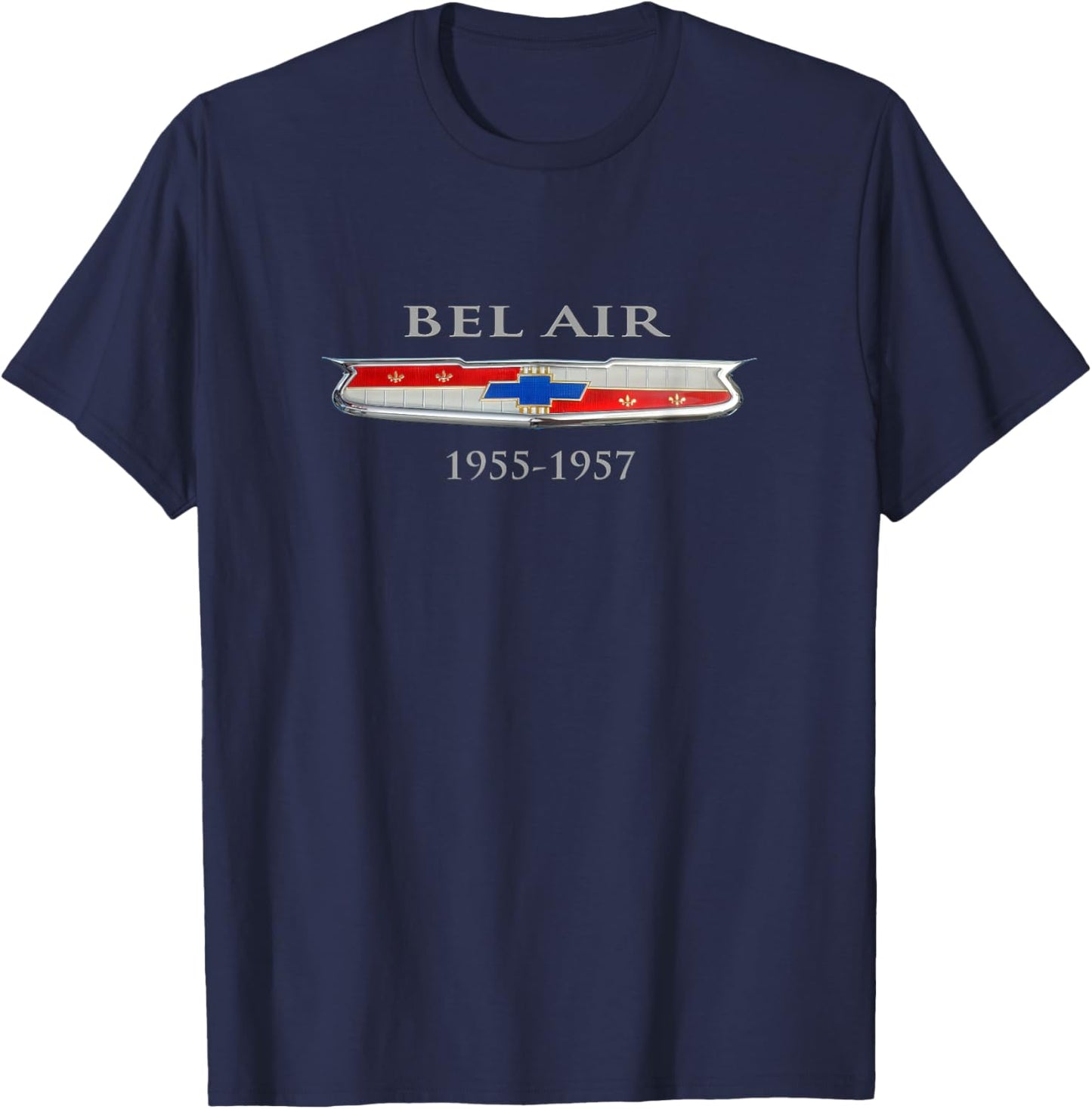 Vintage 1955-1957 Bel Air Hood Emblem, Badge, American Cars T-Shirt - T-Shirt | Navy