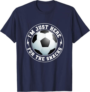 I'm Just Here For The Snacks Soccer Fan Funny Men Boys Women T-Shirt - T-Shirt | Navy
