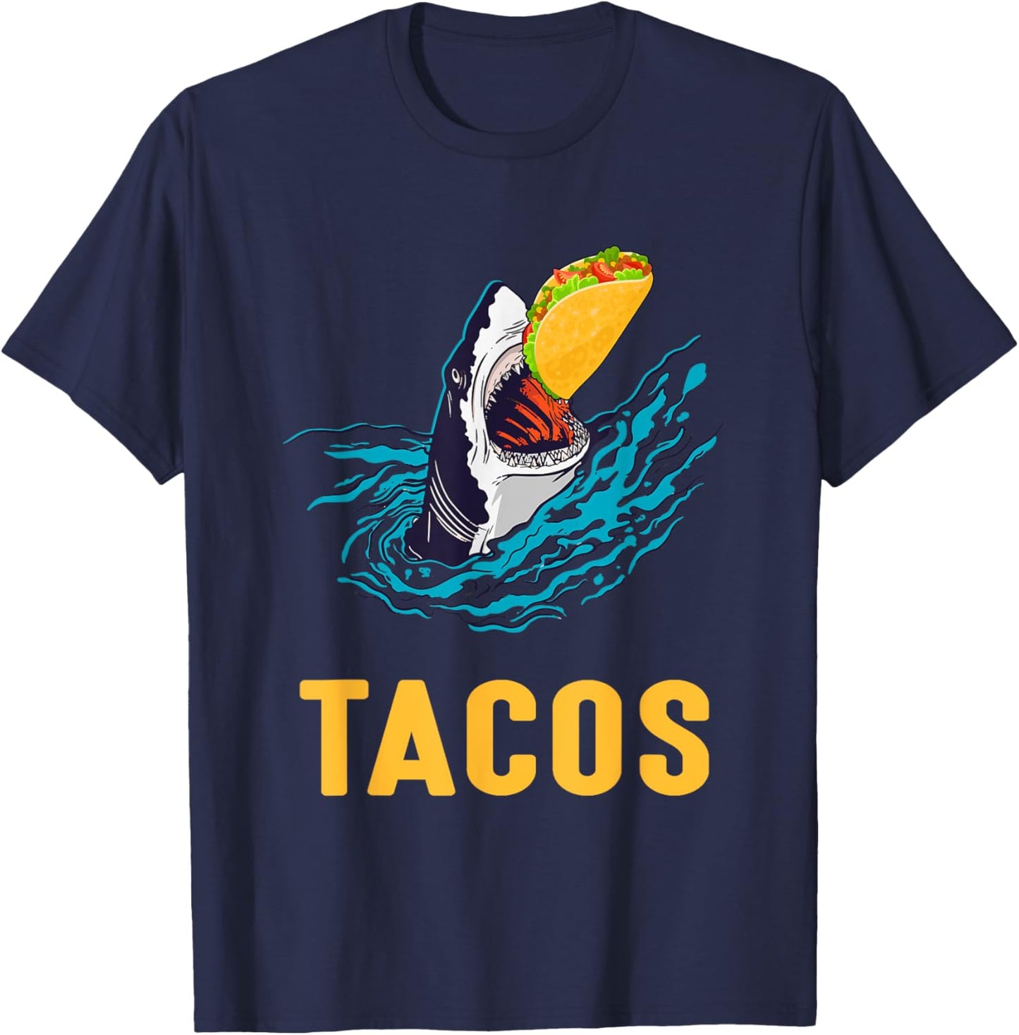 Tacos Shark Jaws Taco Lover T-Shirt - T-Shirt | Navy