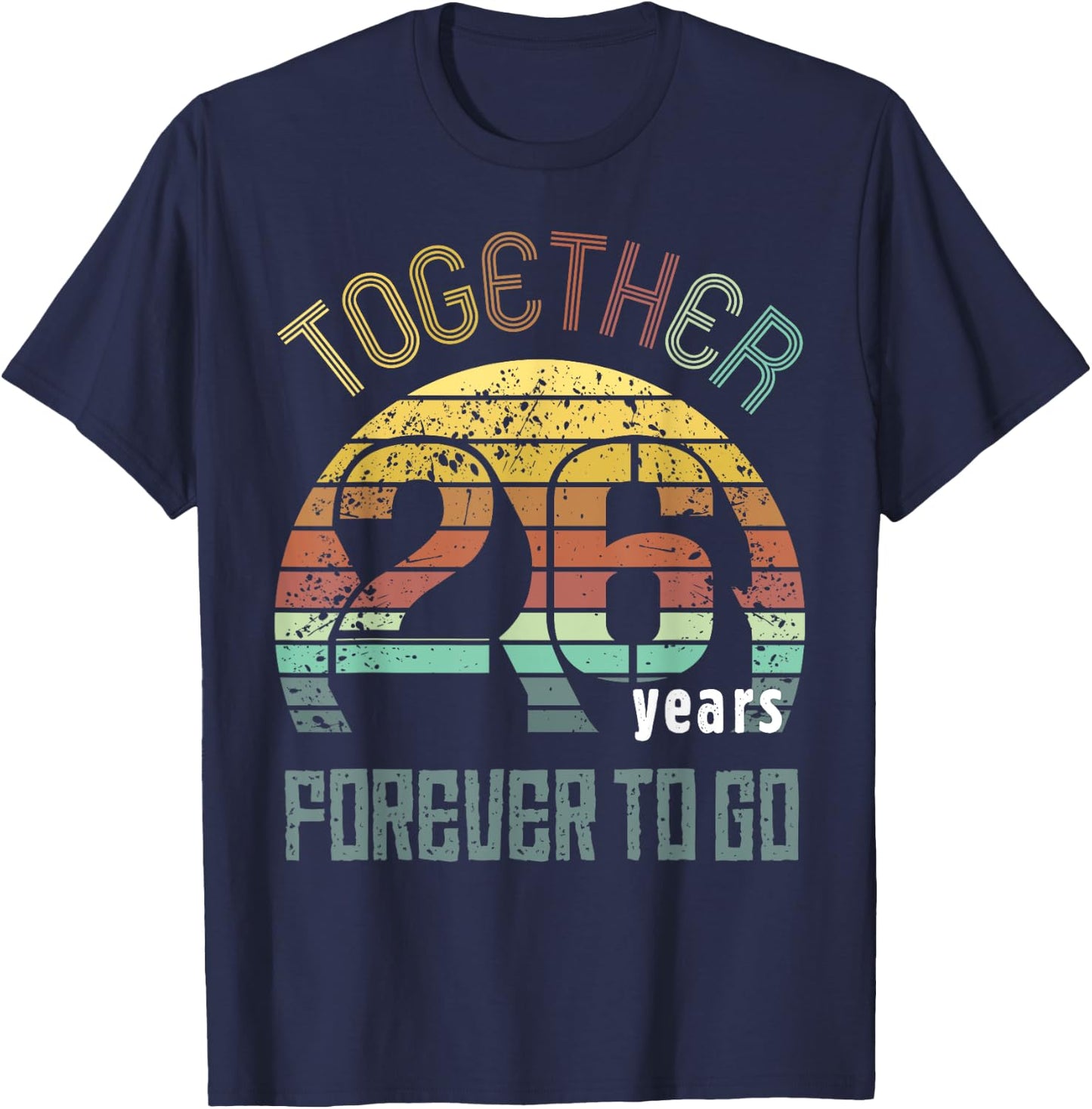 26th Years Wedding Anniversary Gifts For Couples Matching T-Shirt - T-Shirt | Navy