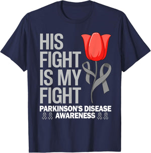 Parkinson's Disease Awareness Gray Ribbon Tulip parkinsons T-Shirt - T-Shirt | Navy