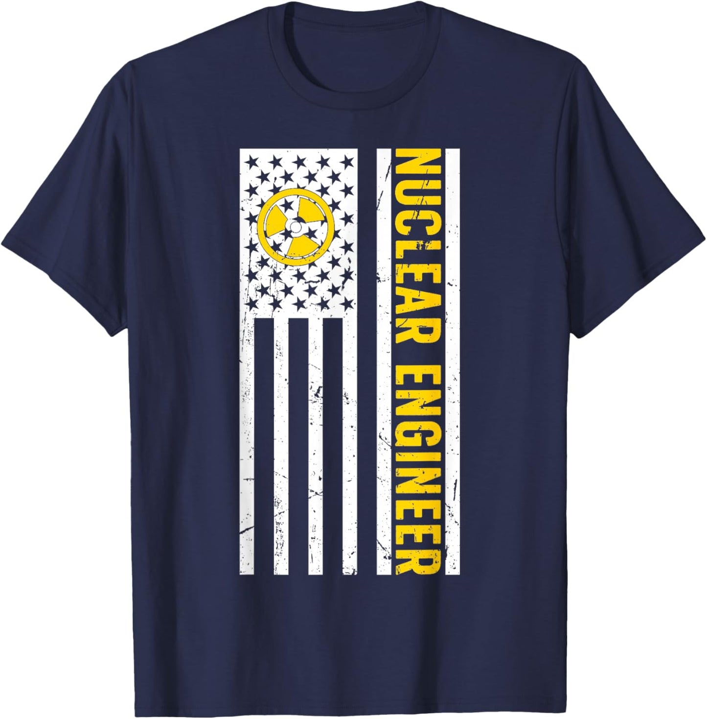 Nuclear Engineer American Flag Nuclear Engineering Women Men T-Shirt - T-Shirt | Navy