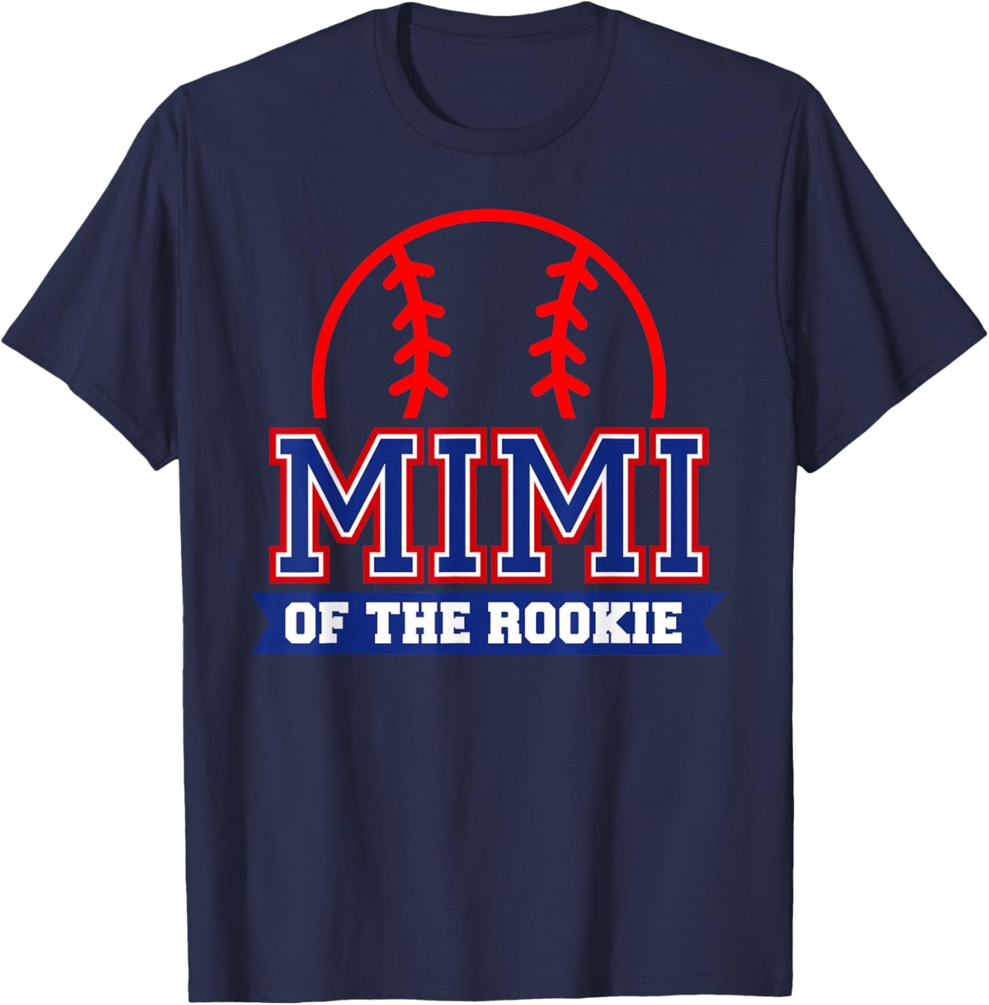 Mimi of Rookie 1st Birthday Baseball Theme Matching Party T-Shirt - T-Shirt | Navy