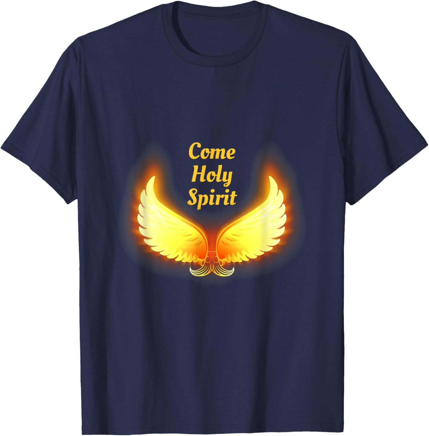 Pentecost Doves Tongues of Fire Flame Come Holy Spirit T-Shirt - T-Shirt | Navy