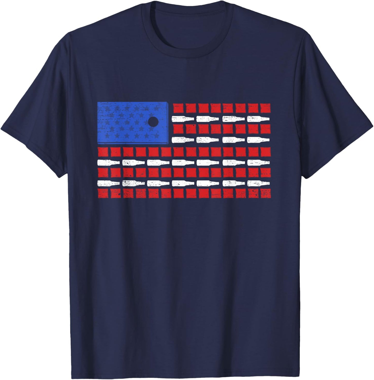 Cornhole And Beer USA Flag Beer Bags And Boards Men T-Shirt - T-Shirt | Navy