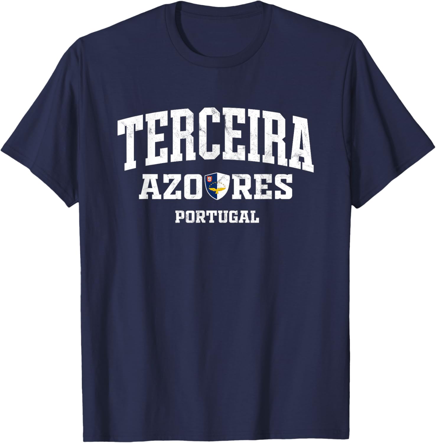 Terceira Azores Flag - Portugal Island Souvenir T-Shirt - T-Shirt | Navy