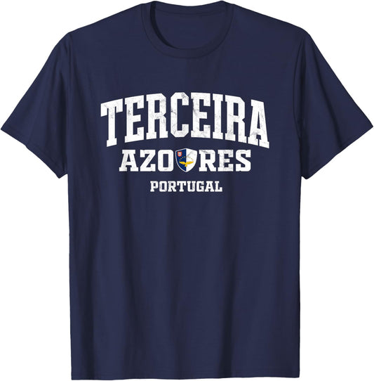 Terceira Azores Flag - Portugal Island Souvenir T-Shirt - T-Shirt | Navy