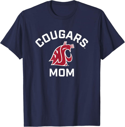 Washington State University Cougars Arched Mom T-Shirt - T-Shirt | Navy