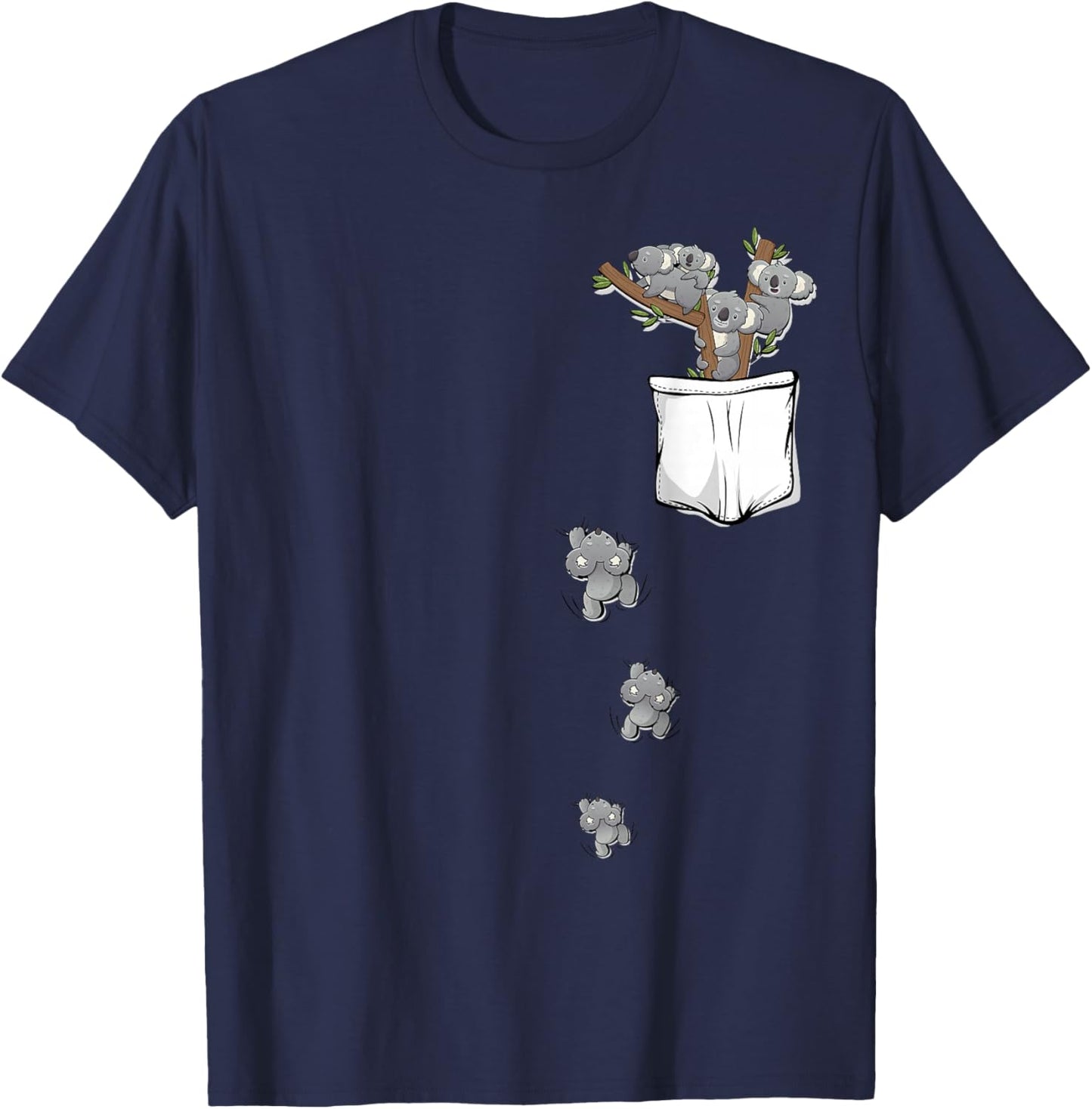 Koala Bear Shirt | Cute Koala Pocket Shirt for Kids Koala T-Shirt - T-Shirt | Navy