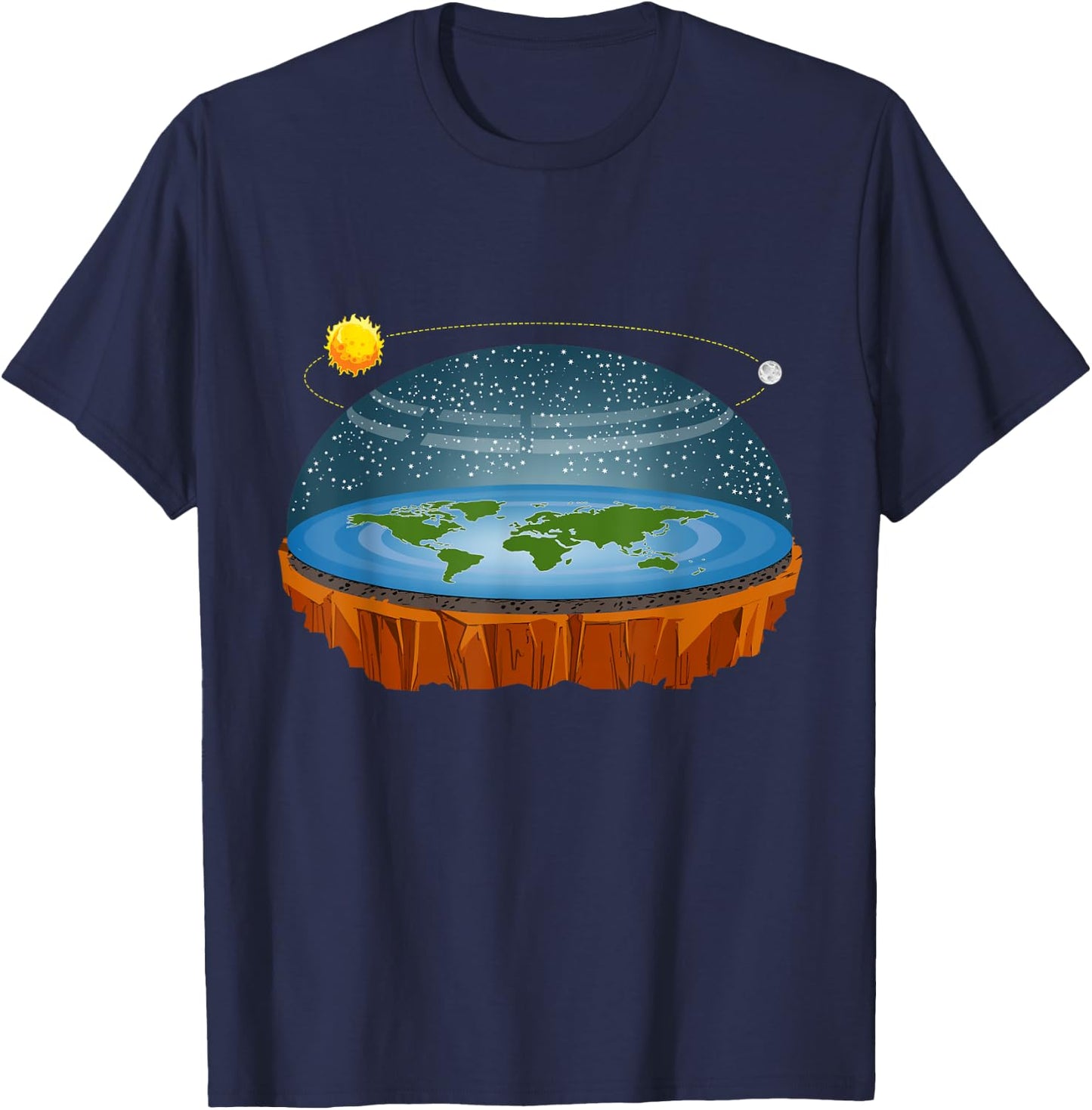 Flat Earth Conspiracy Theory Astrology Gift T-Shirt - T-Shirt | Navy
