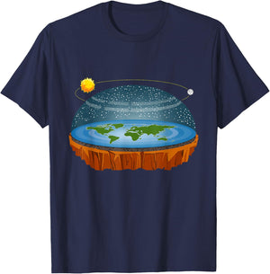 Flat Earth Conspiracy Theory Astrology Gift T-Shirt - T-Shirt | Navy