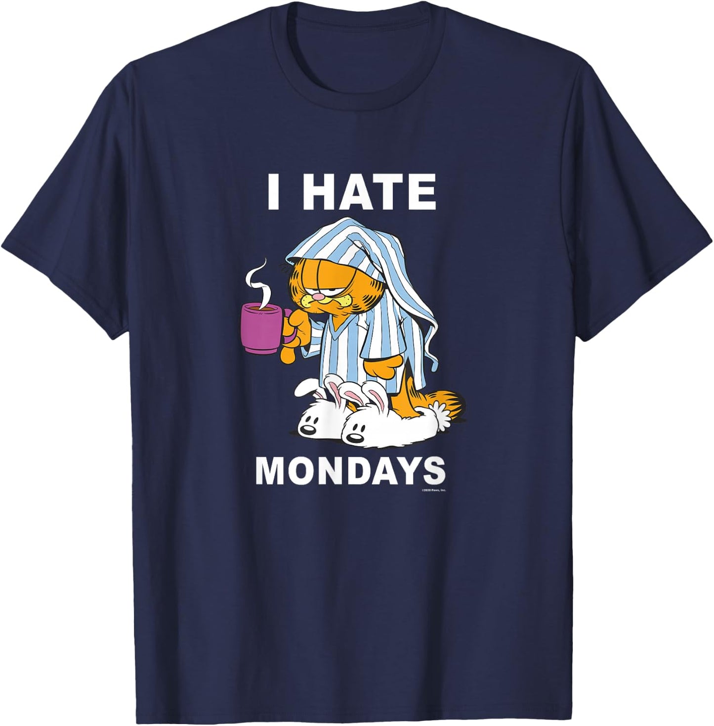 Garfield I Hate Mondays Coffee Garfield T-Shirt - T-Shirt | Navy