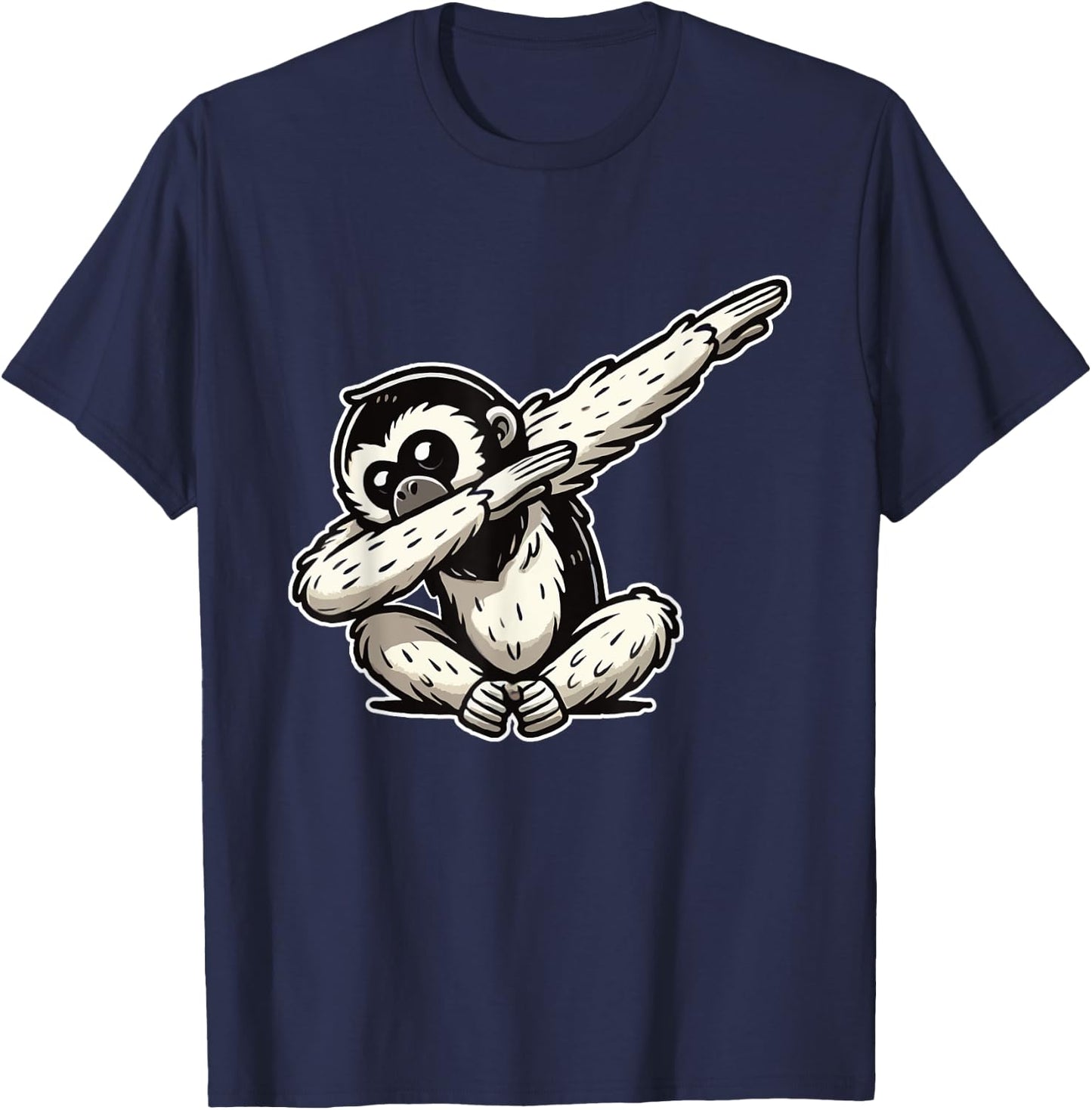 Gibbon Monkeys Funny Gibbon Monkey T-Shirt - T-Shirt | Navy
