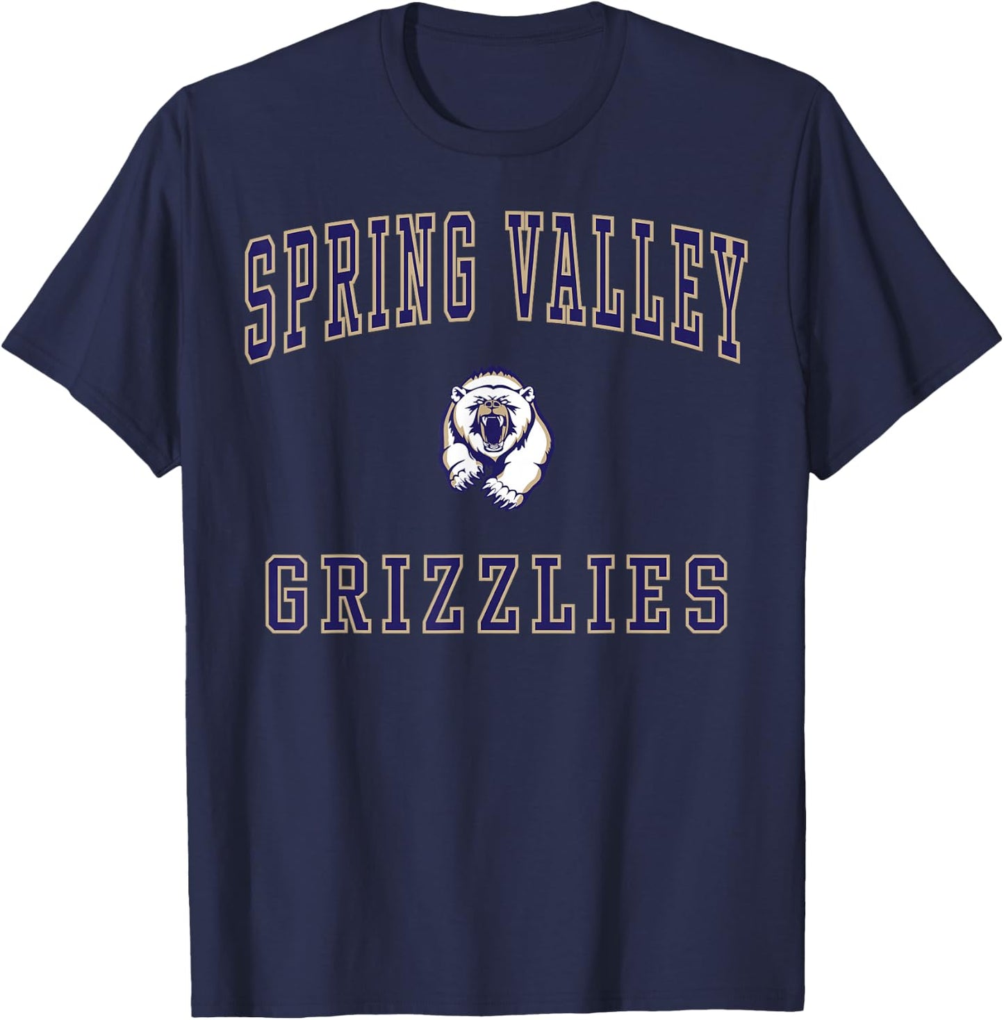Spring Valley High School Grizzlies T-Shirt - T-Shirt | Navy