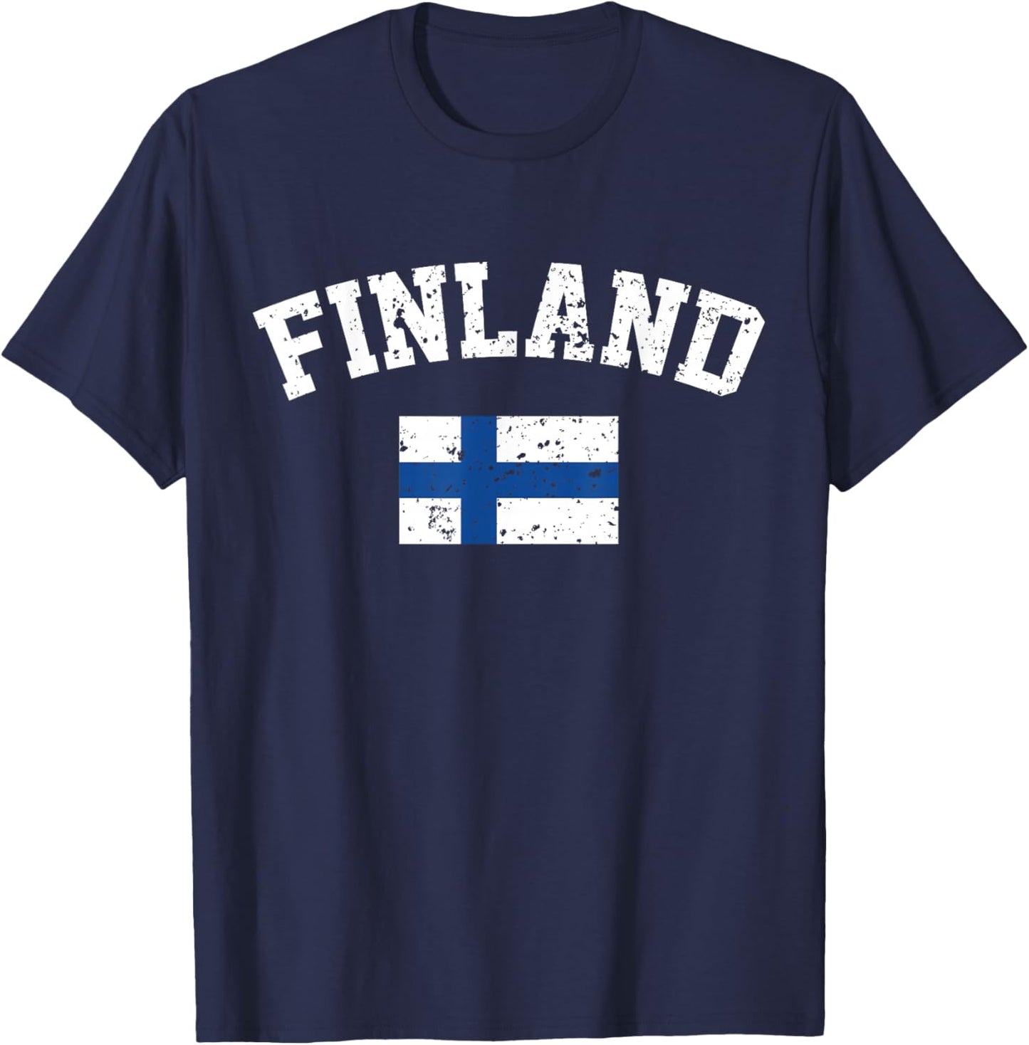 Finnish Flag Tourist Holiday Destination Finland Flag T-Shirt - T-Shirt | Navy