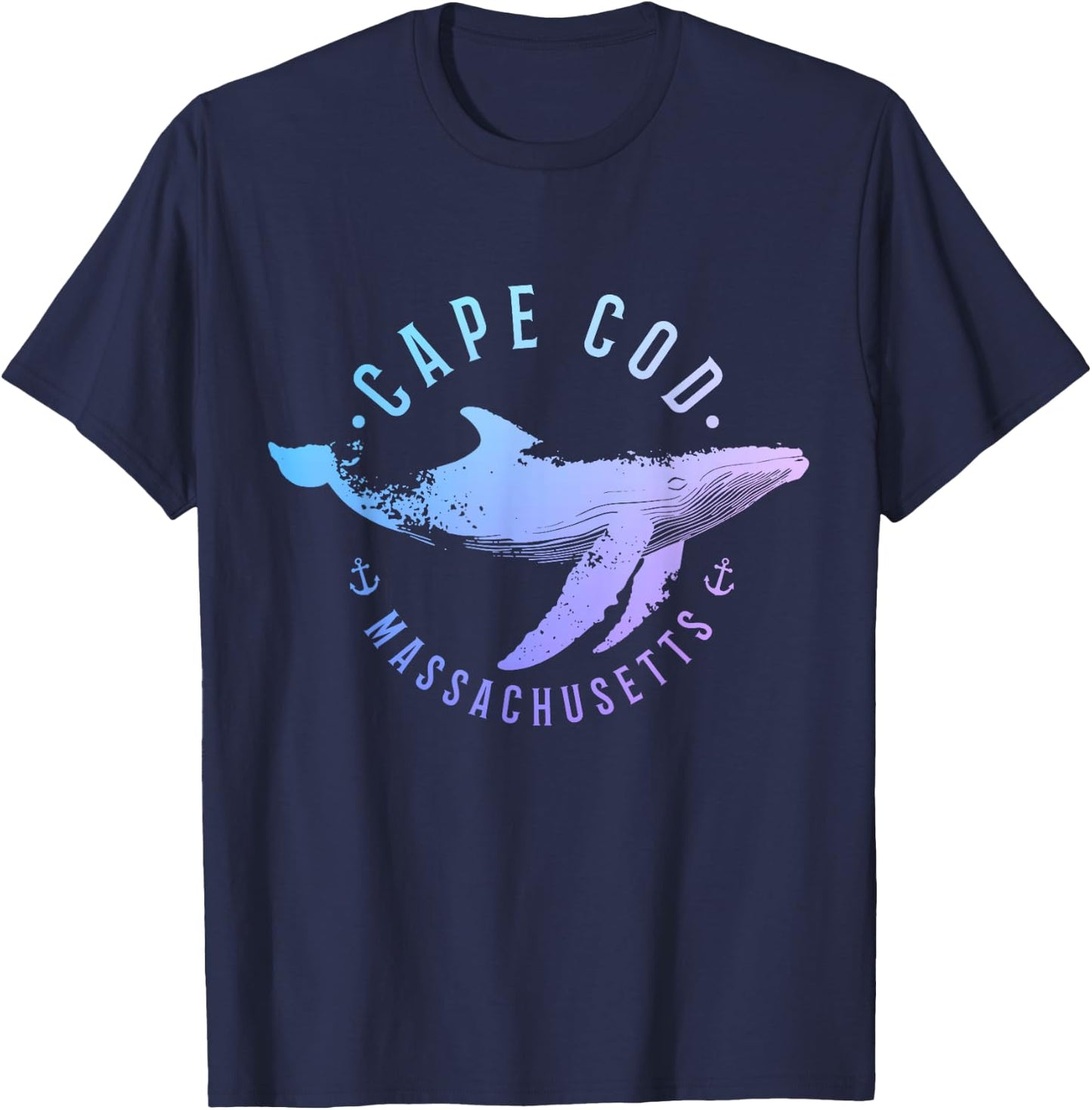 Cape Cod Massachusetts Souvenir Whale Ocean Nautical T-Shirt - T-Shirt | Navy