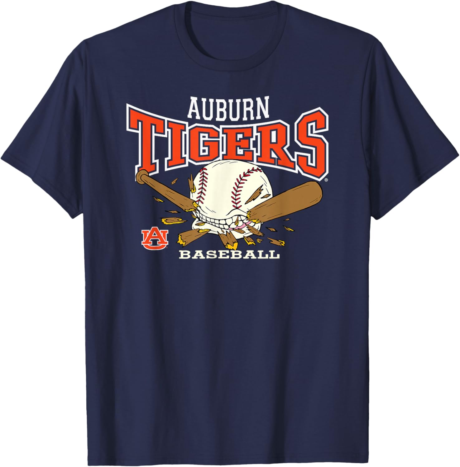 Auburn Tigers Baseball Bite Navy Officially Licensed T-Shirt - T-Shirt | Navy