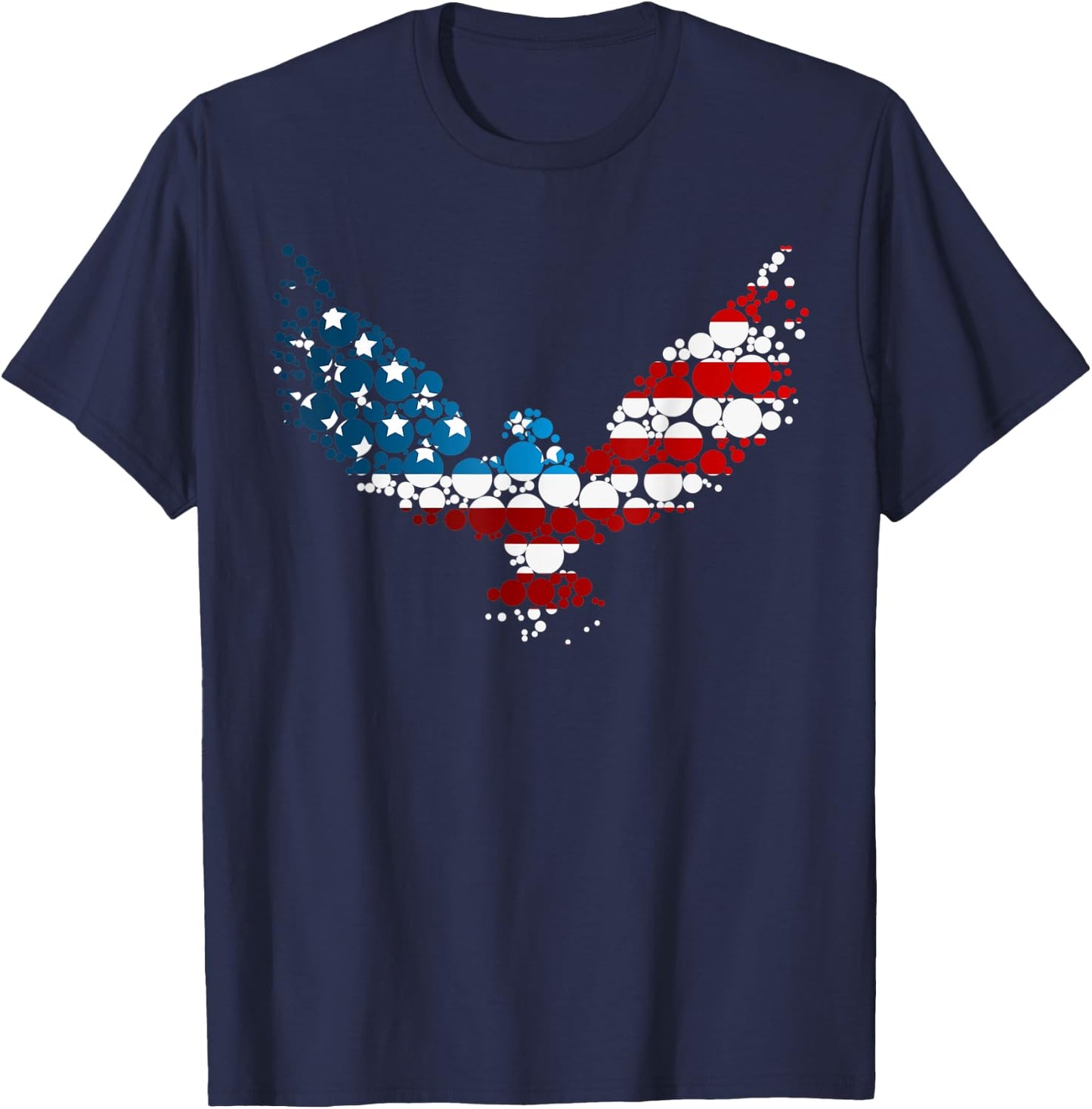 American Flag Polka Dot Eagle Patriotic Women Men T-Shirt - T-Shirt | Navy