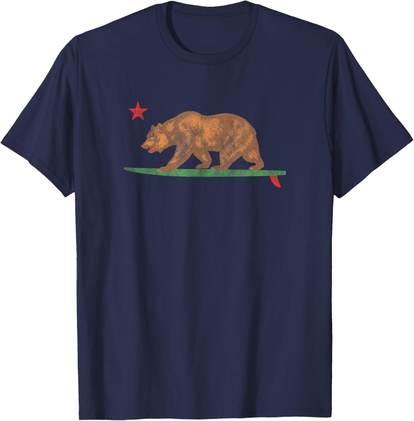 Funny California Surfing Bear Surfboard Vintage Souvenir T-Shirt - T-Shirt | Navy
