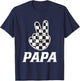 Papa Birthday Party Car Race Family Matching Pit Car Racing T-Shirt - T-Shirt | Navy