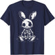 Skeleton Bunny Rabbit Skull Alt Goth Grunge Horror Aesthetic T-Shirt - T-Shirt | Navy
