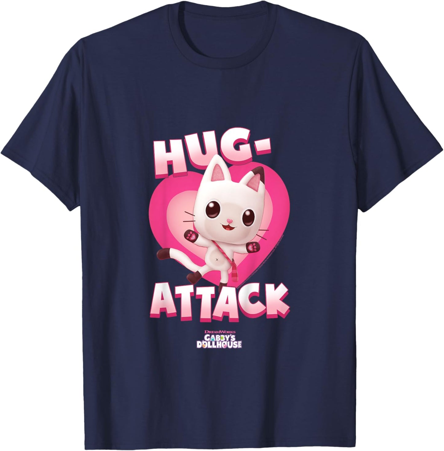 Kids DreamWorks Gabby's Dollhouse Valentine's Hug Attack! T-Shirt - T-Shirt | Navy