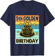 Kids Kids 5th Golden Birthday Shirt My Birthday Golden Boys Girls T-Shirt - T-Shirt | Navy