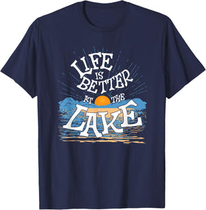 Life Is Better At The Lake Living Day Lifestyle Boating T-Shirt - T-Shirt | Navy
