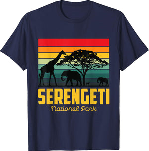 Serengeti Tanzania Safari Africa National Park Big Five T-Shirt - T-Shirt | Navy