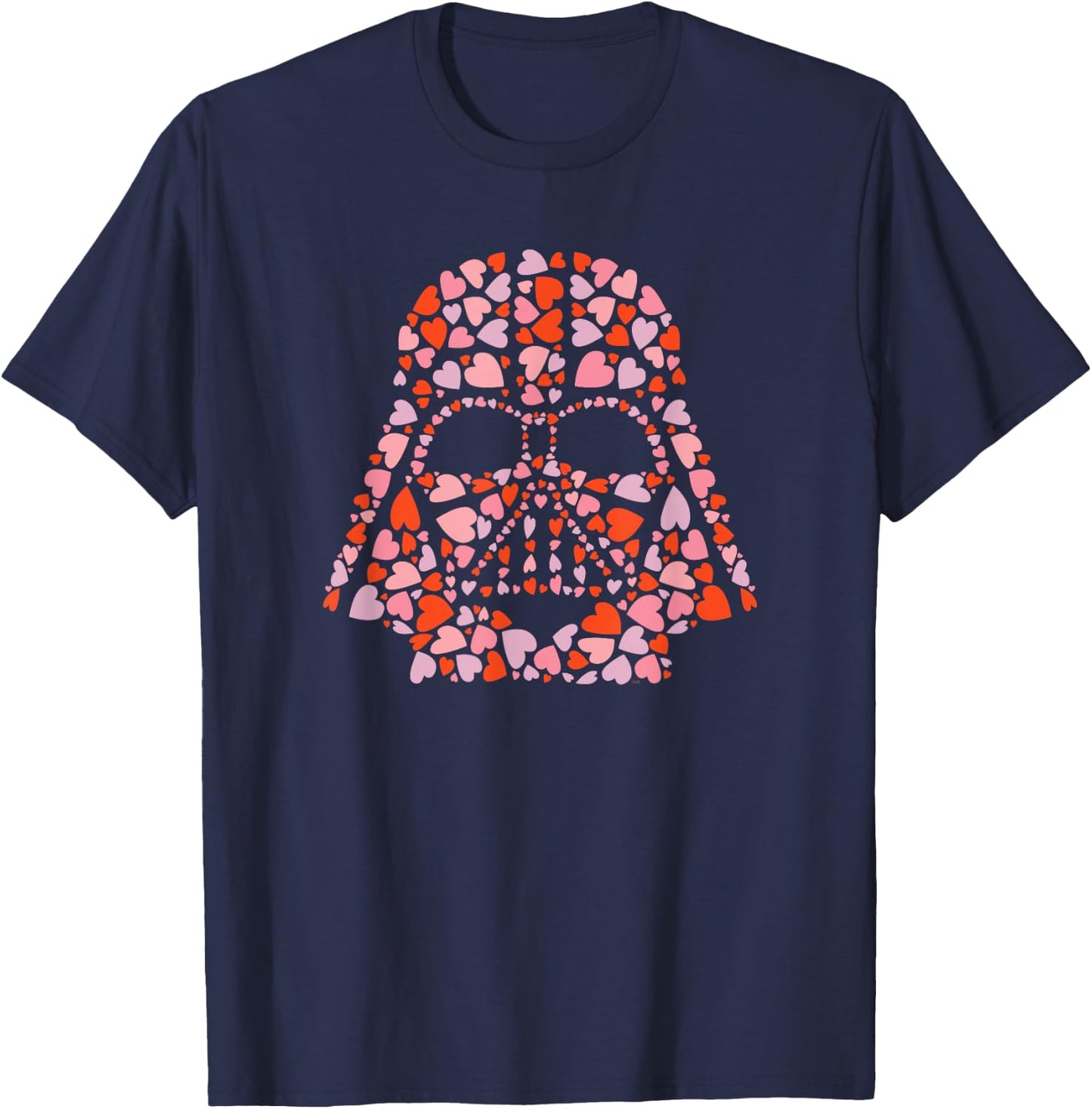 Star Wars Valentine’s Day Darth Vader Helmet Love Hearts T-Shirt - T-Shirt | Navy