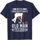 Never Underestimate An Old Man With A Broom Curling Gift T-Shirt - T-Shirt | Navy