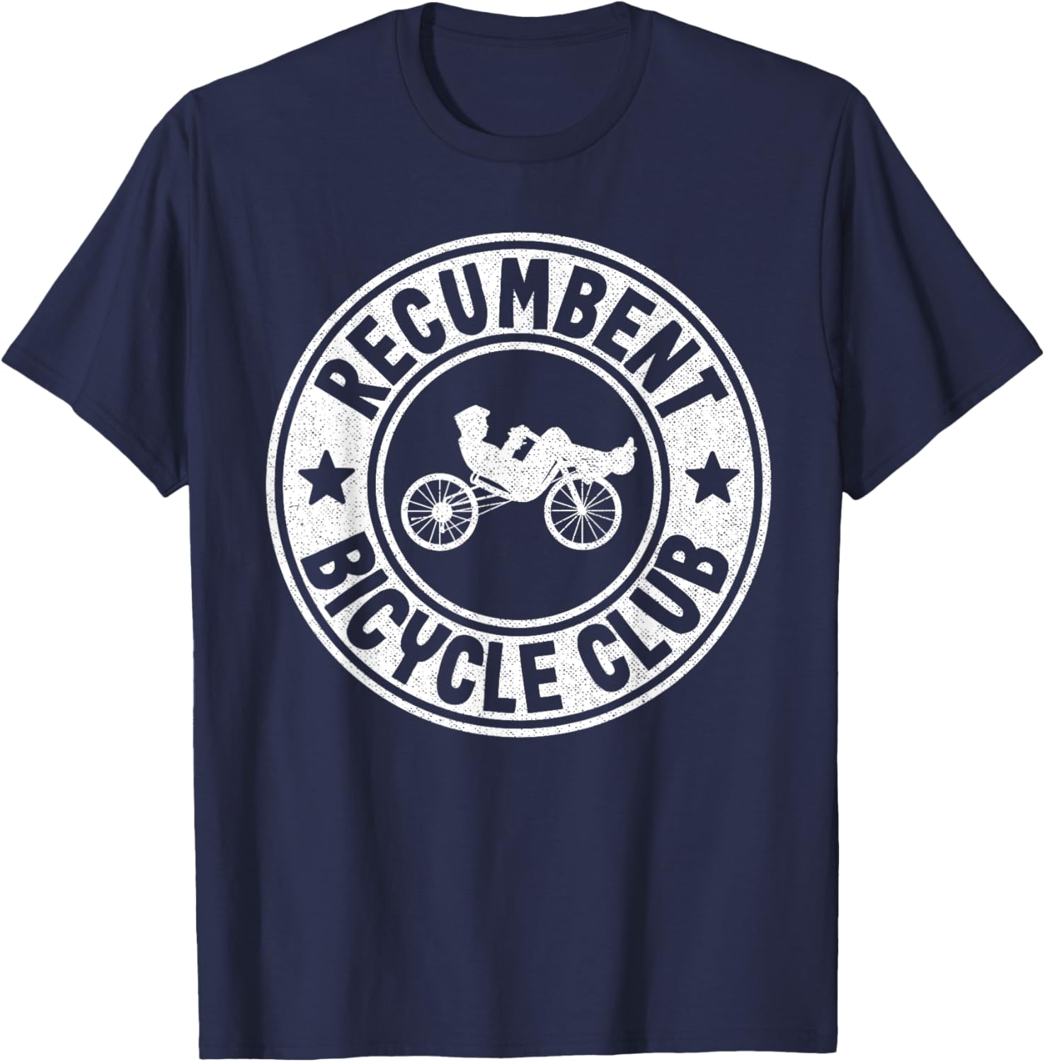 Recumbent Bicycle Club Logo Trike Bike Velomobile Cyclist T-Shirt - T-Shirt | Navy