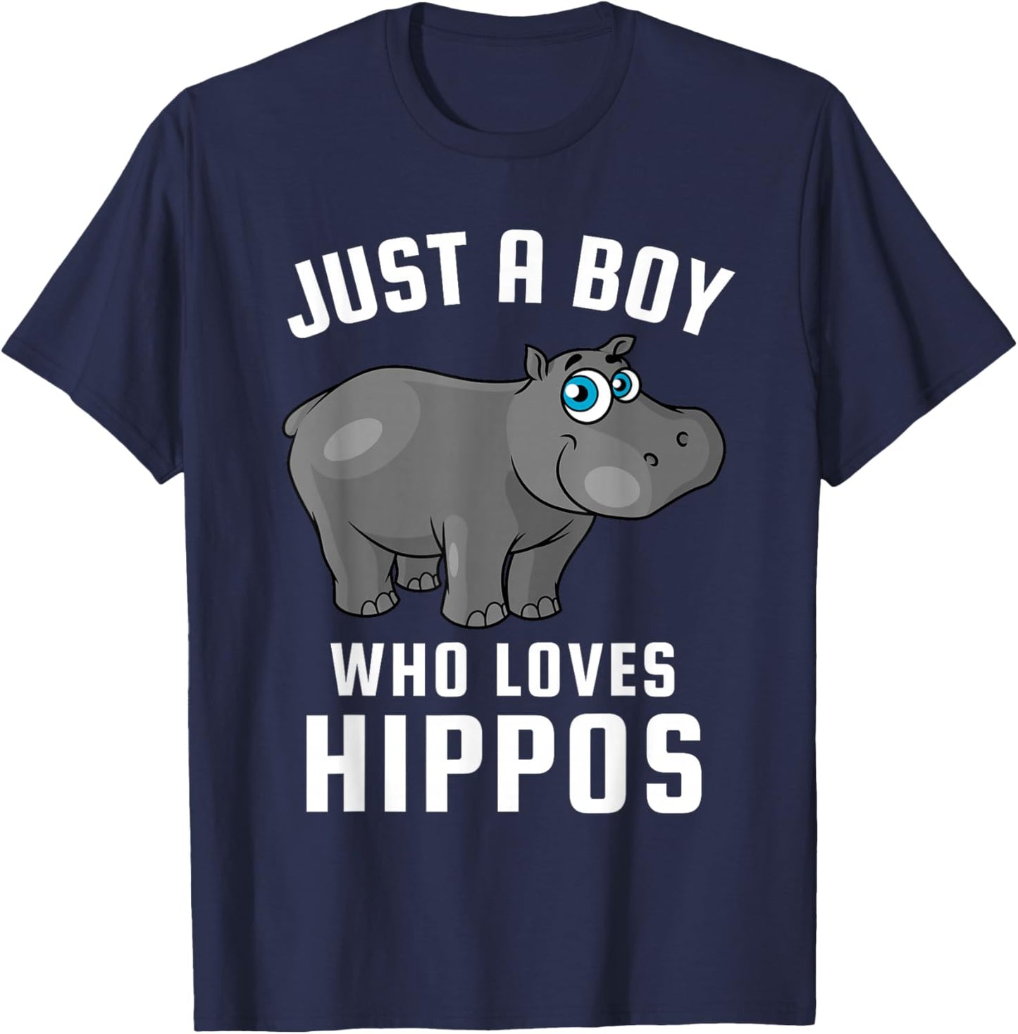 Just a Boy Who Loves Hippos T-Shirt - T-Shirt | Navy