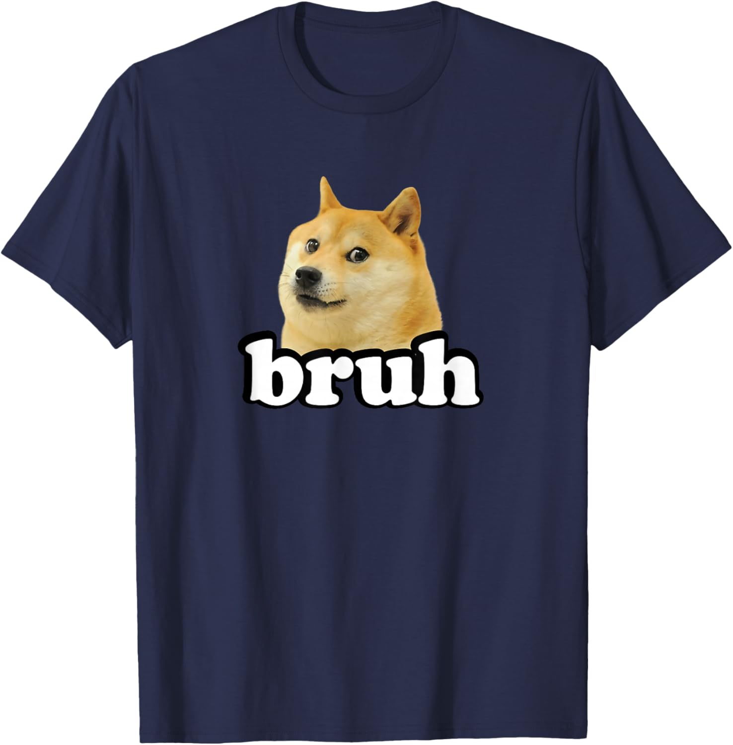 Doge Meme Lover Kids Bruh Shiba Inu T-Shirt - T-Shirt | Navy
